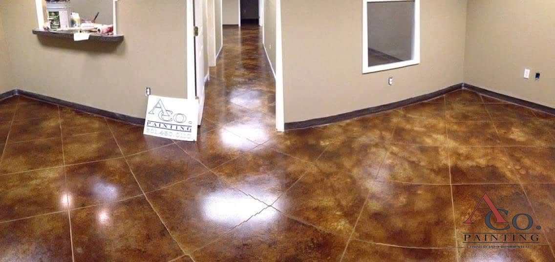 Stained concrete floor