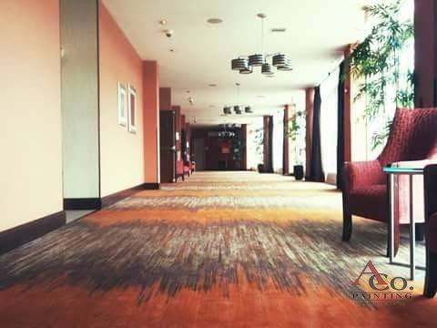 Freshly painted commercial interior hallway in a Meridian, MS office building
